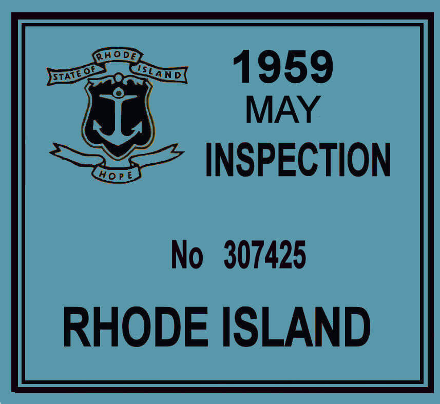 1959 Rhode Island Inspection sticker 1959 Rhode Island Inspection sticker